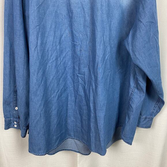 Torrid Blue Denim Long Sleeve Button Up Shirt Sz.4 - Picture 13 of 16
